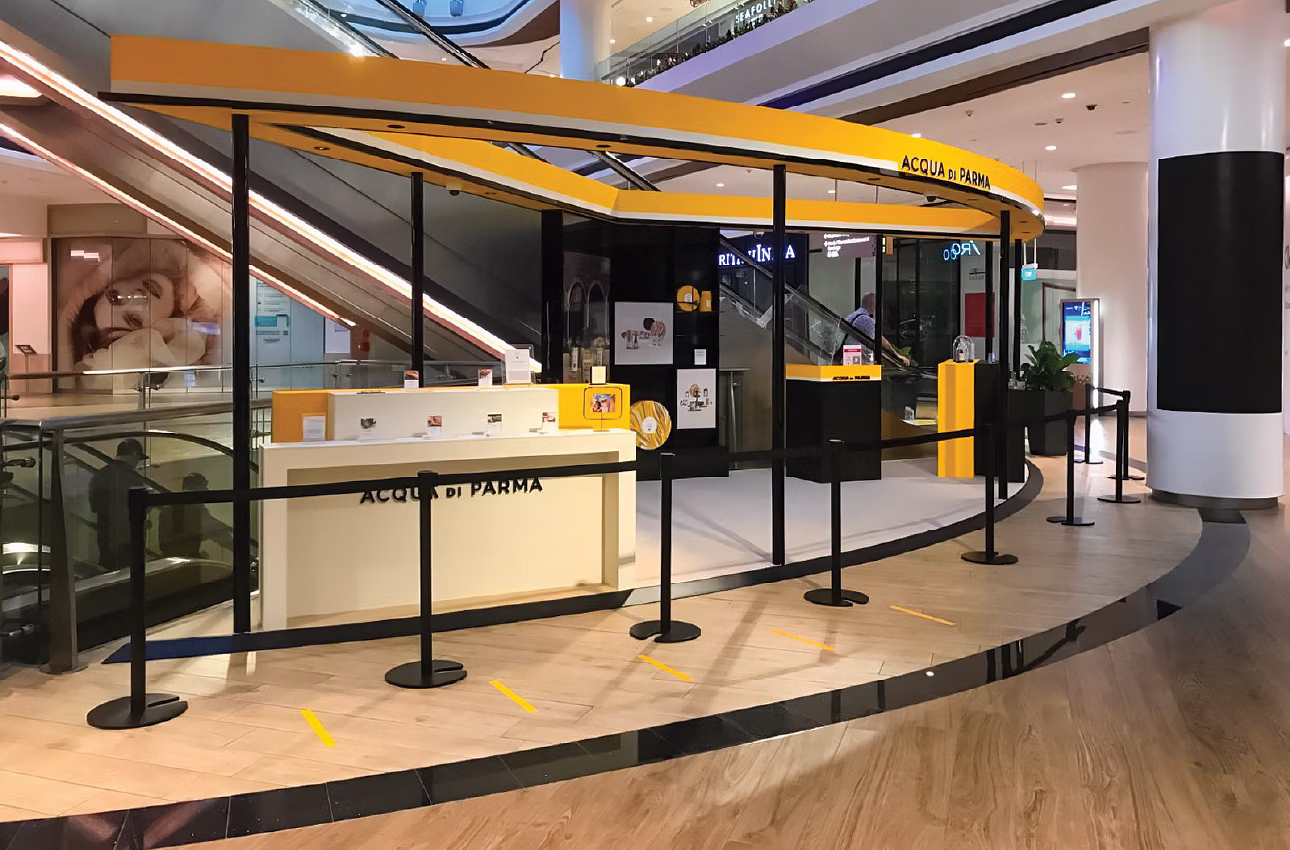 Acqua Di Parma's pop up store at Raffles City, Singapore, by Matte Black.