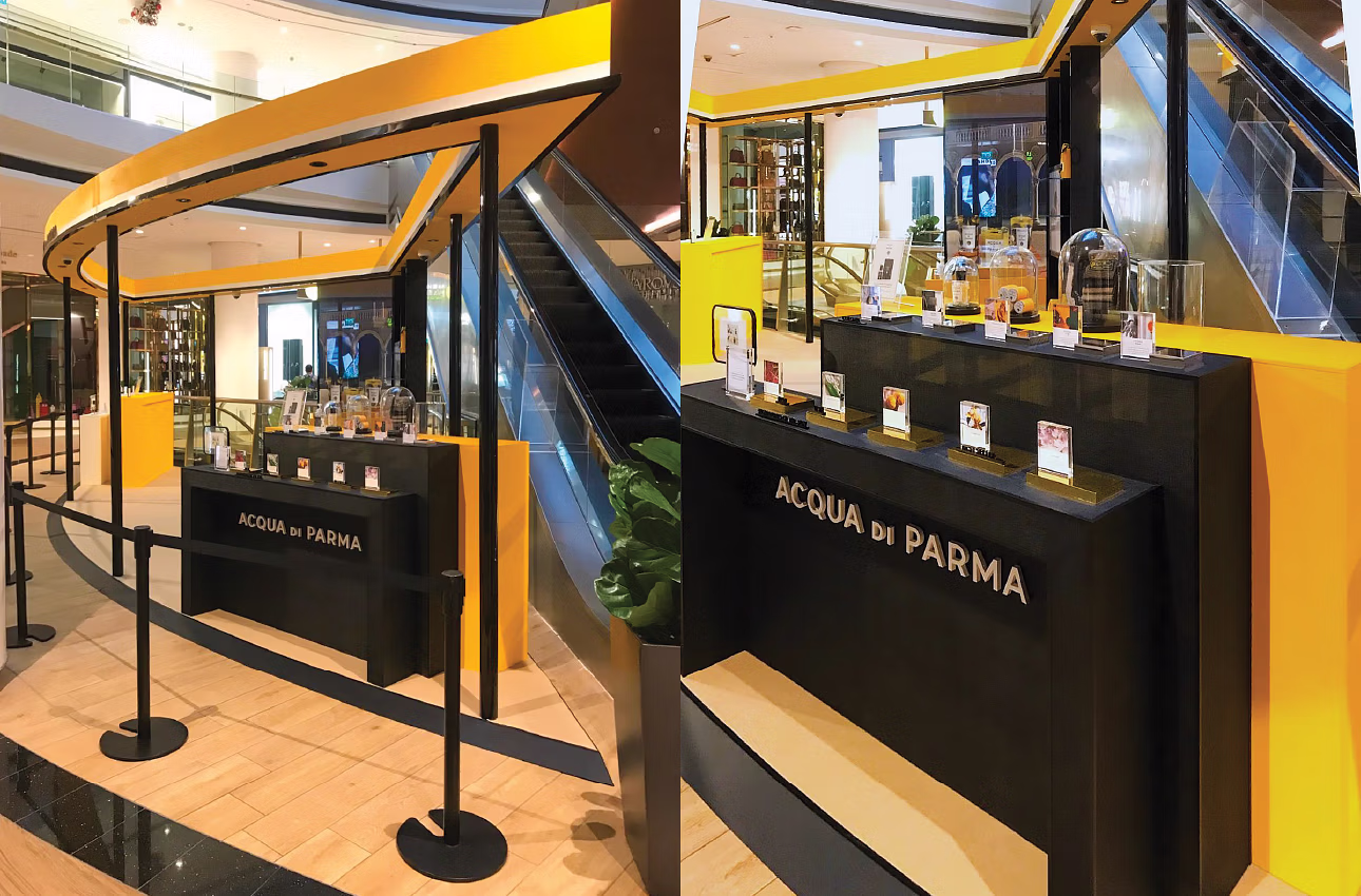 Acqua Di Parma's shop at Raffles City, by Matte Black.