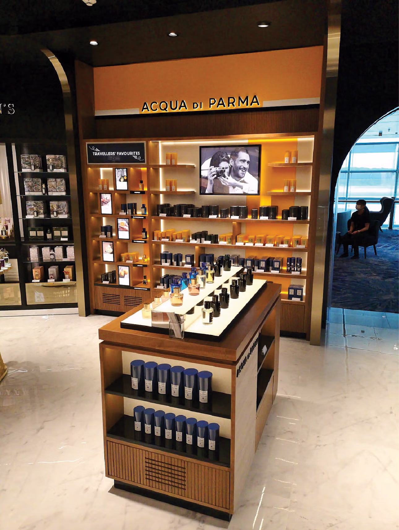 Acqua Di Parma at T3 Mezzanine, built by Matte Black