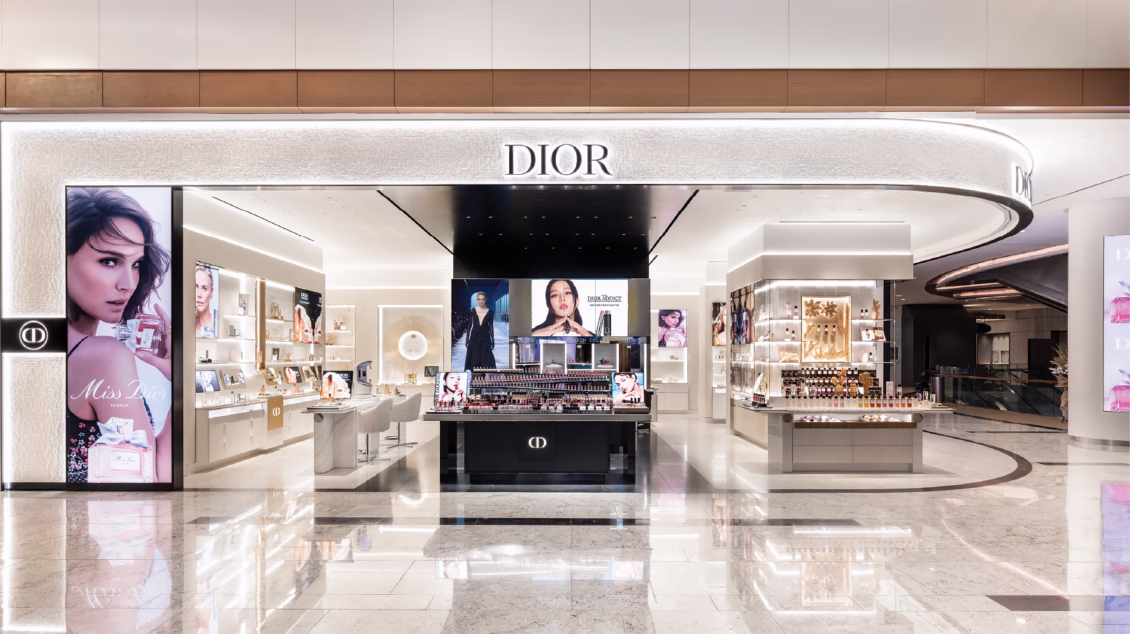 Dior interior fit out at Raffles City, Singapore, built by Matte Black