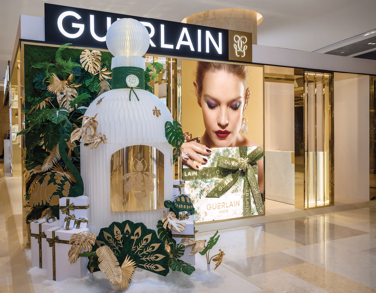 Matte Black's Christmas store display for Guerlain at ION Orchard Singapore.