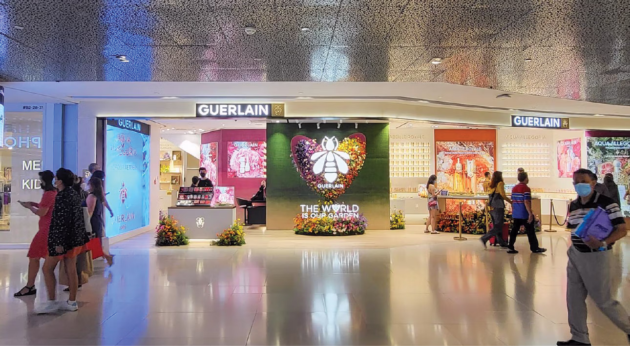 Guerlain's bee loved garden pop up concept shop at ION Orchard, by Matte Black.
