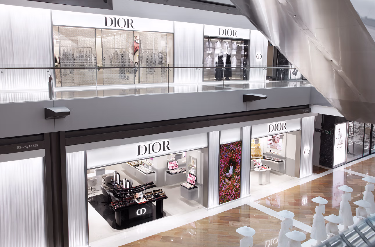 Dior's shopfront at Marina Bay Sands Singapore, by Matte Black