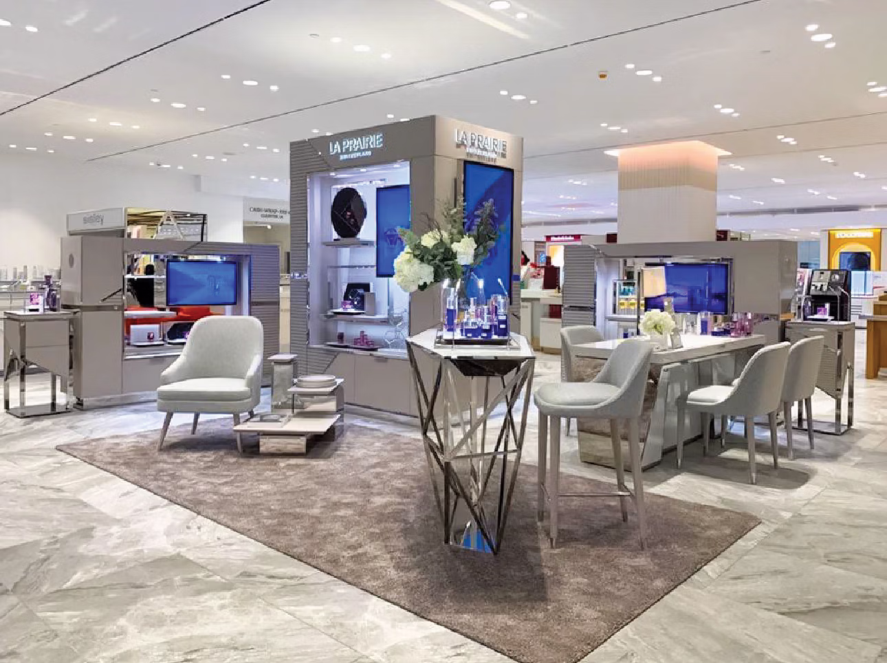 La Prairie's counter installation at Rustan's Makati, built by Matte Black