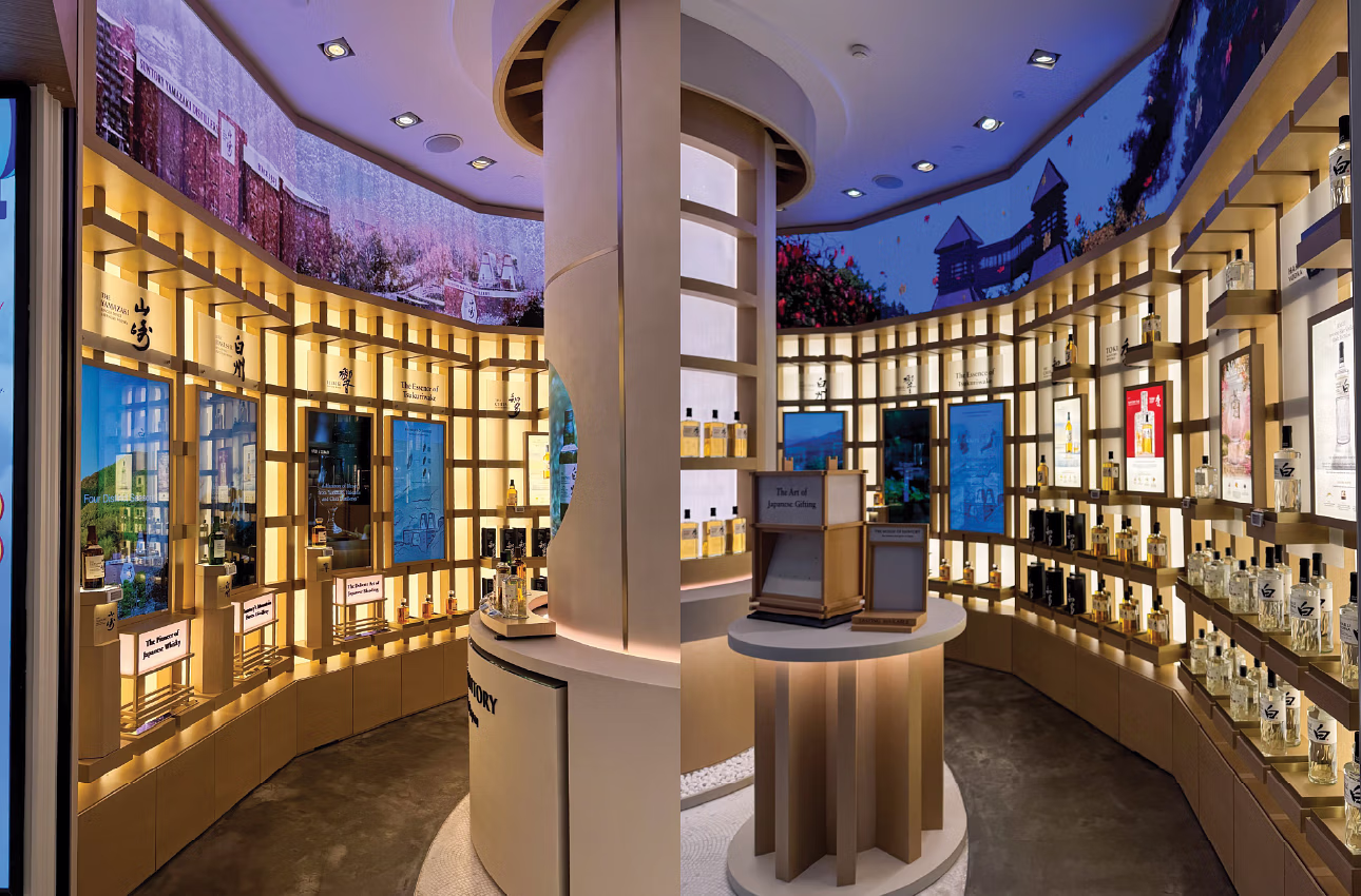 Matte Black's shopfitting for Suntory at T4 Central, Singapore.