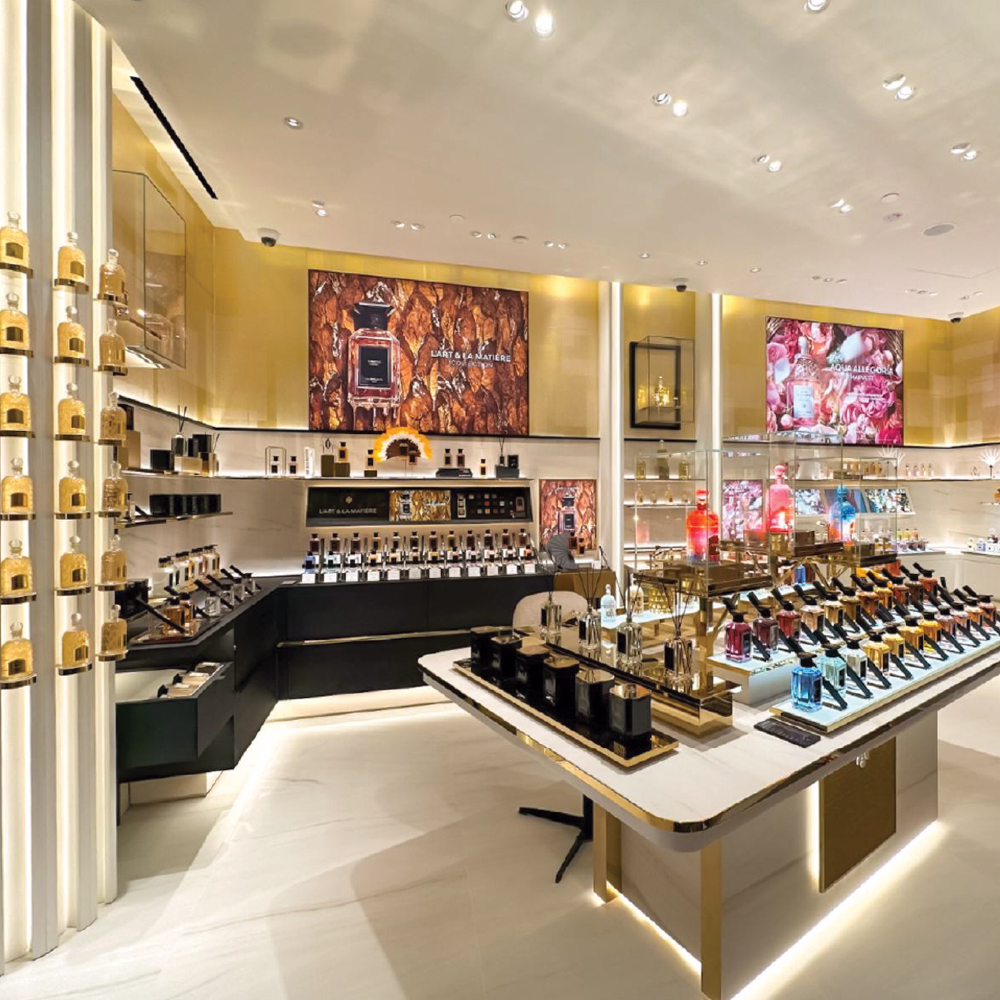 Matte Black's bespoke store interior for Guerlain's store